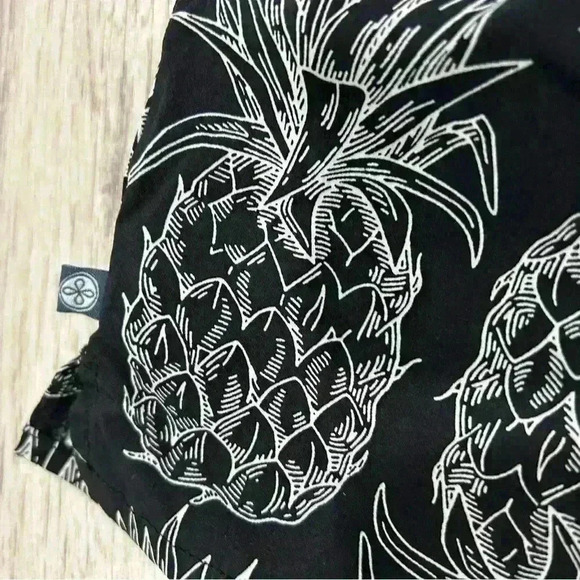 Lauren James Black White Pineapple Print Pull On Drawstring Swim Shorts Size M - Picture 5 of 8